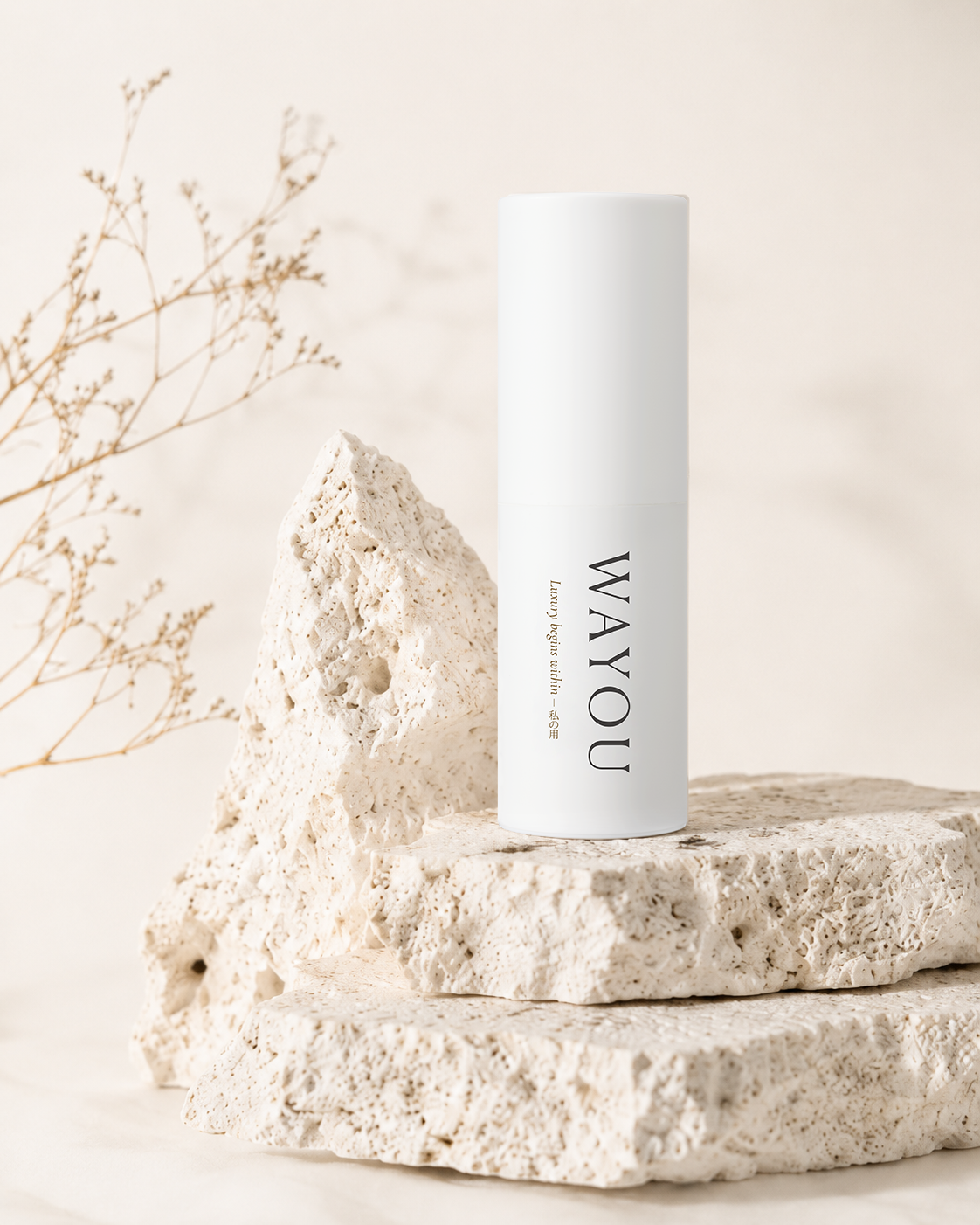 WAYOU feminine care mist on a soft ivory background